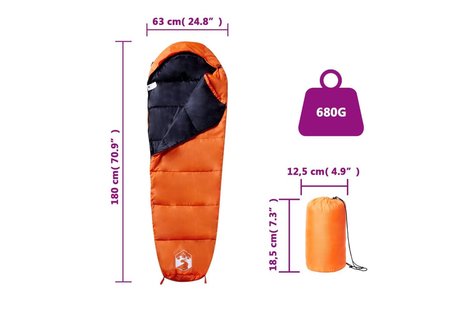 Vidaxl Mummy Sleeping Bag For Adults Camping 3 Seasons-5