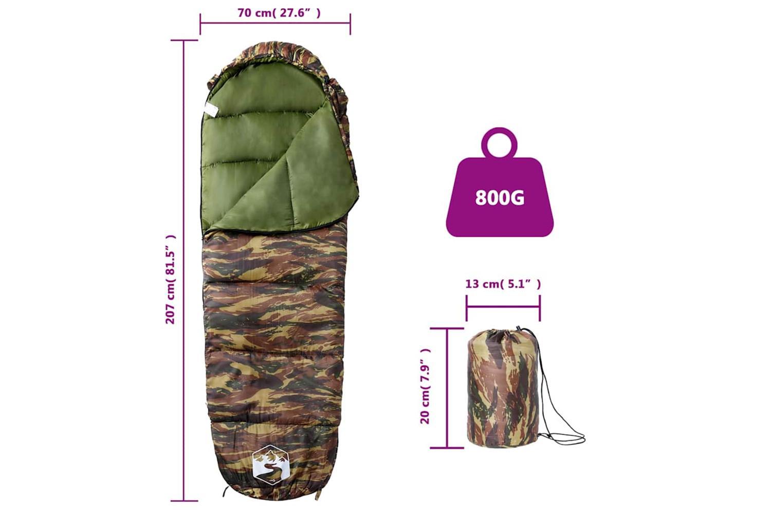 Vidaxl Mummy Sleeping Bag For Adults Camping 3 Seasons-5