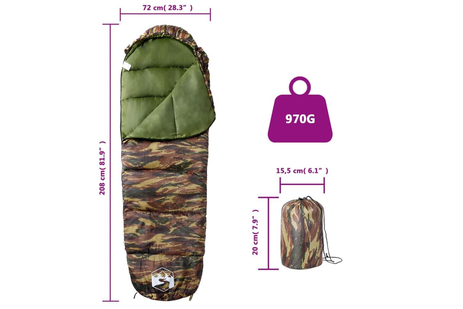 Vidaxl Mummy Sleeping Bag For Adults Camping 3 Seasons-5