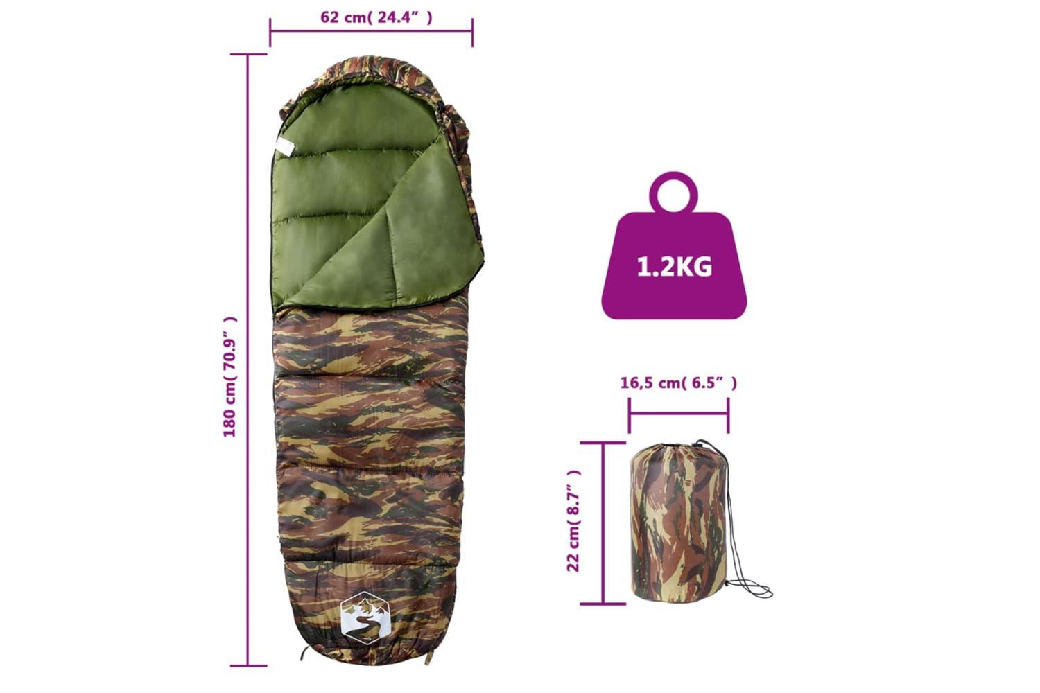 Vidaxl Mummy Sleeping Bag For Adults Camping 3 Seasons-5