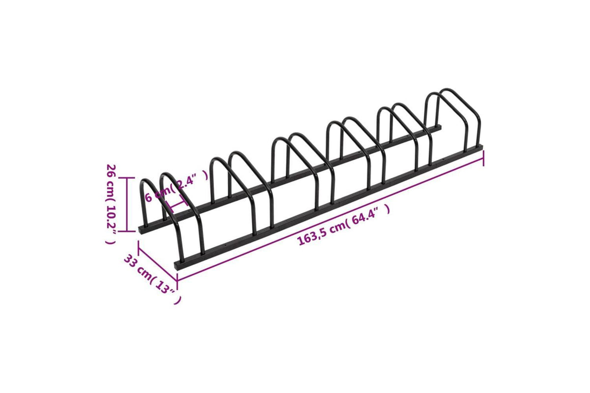 Vidaxl Bike Rack For 6 Bikes Black Steel-6