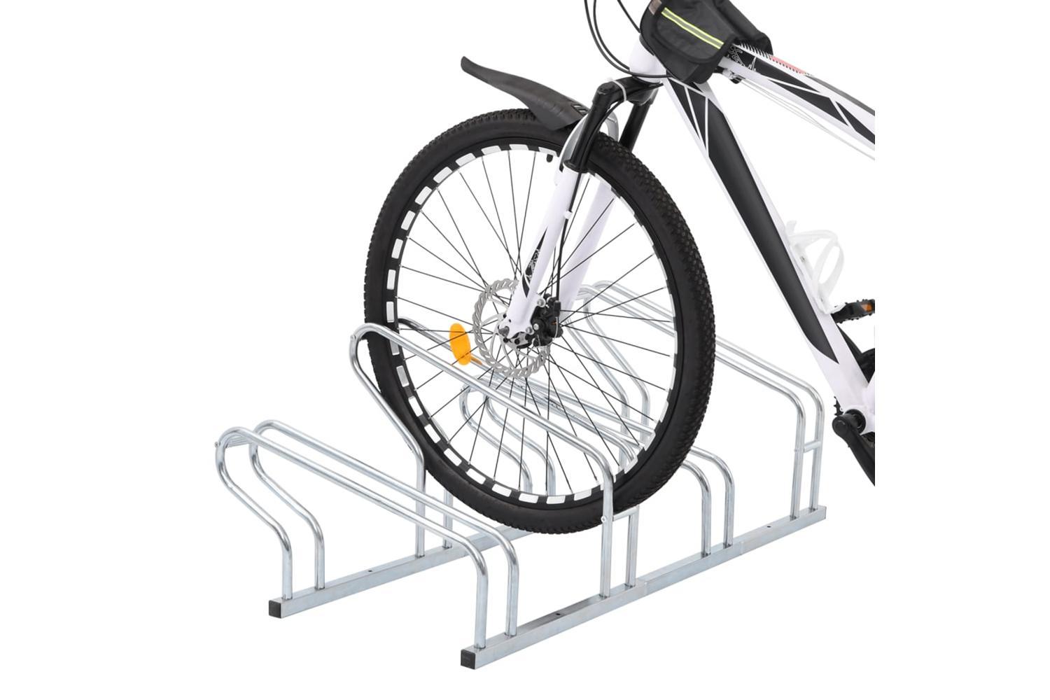 Vidaxl Bicycle Stand For 4 Bikes Floor Freestanding Galvanised Steel-2