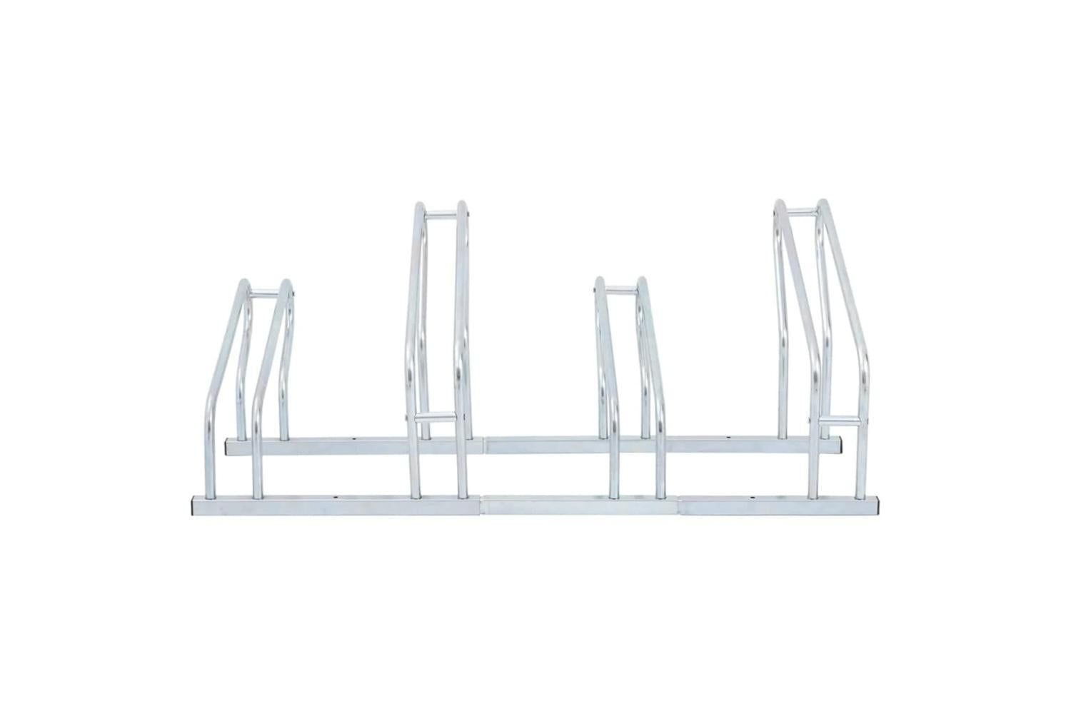 Vidaxl Bicycle Stand For 4 Bikes Floor Freestanding Galvanised Steel-3