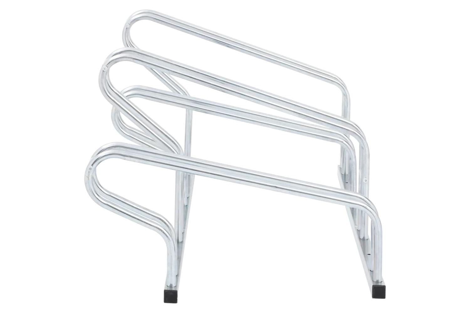 Vidaxl Bicycle Stand For 4 Bikes Floor Freestanding Galvanised Steel-4