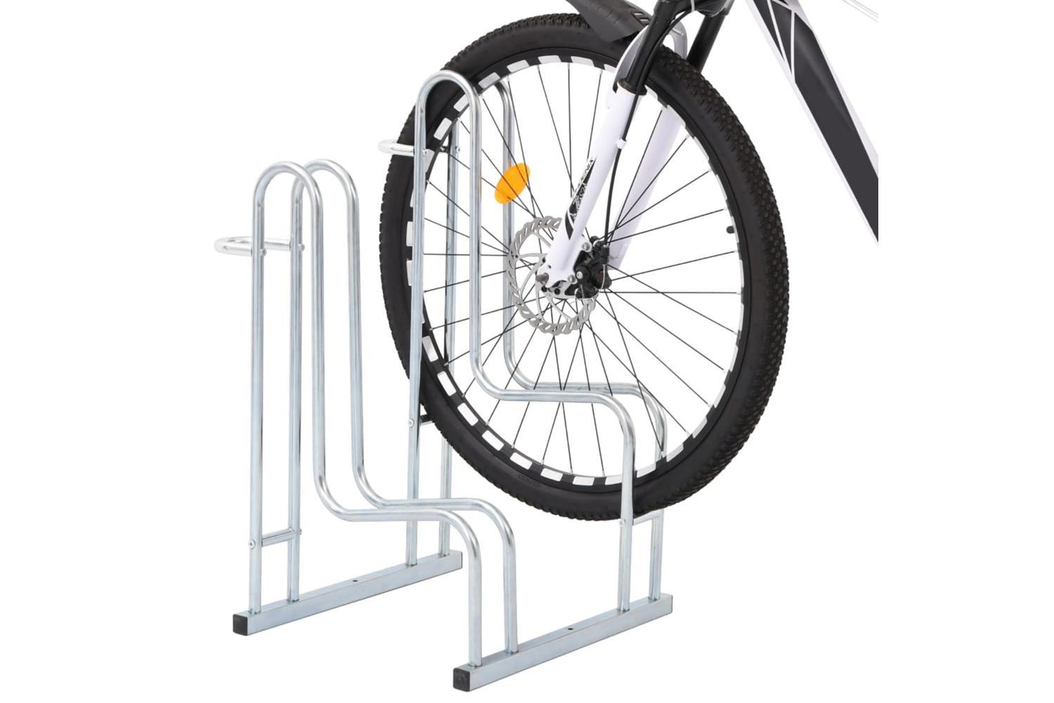 Vidaxl Bicycle Stand For 2 Bikes Floor Freestanding Galvanised Steel-2