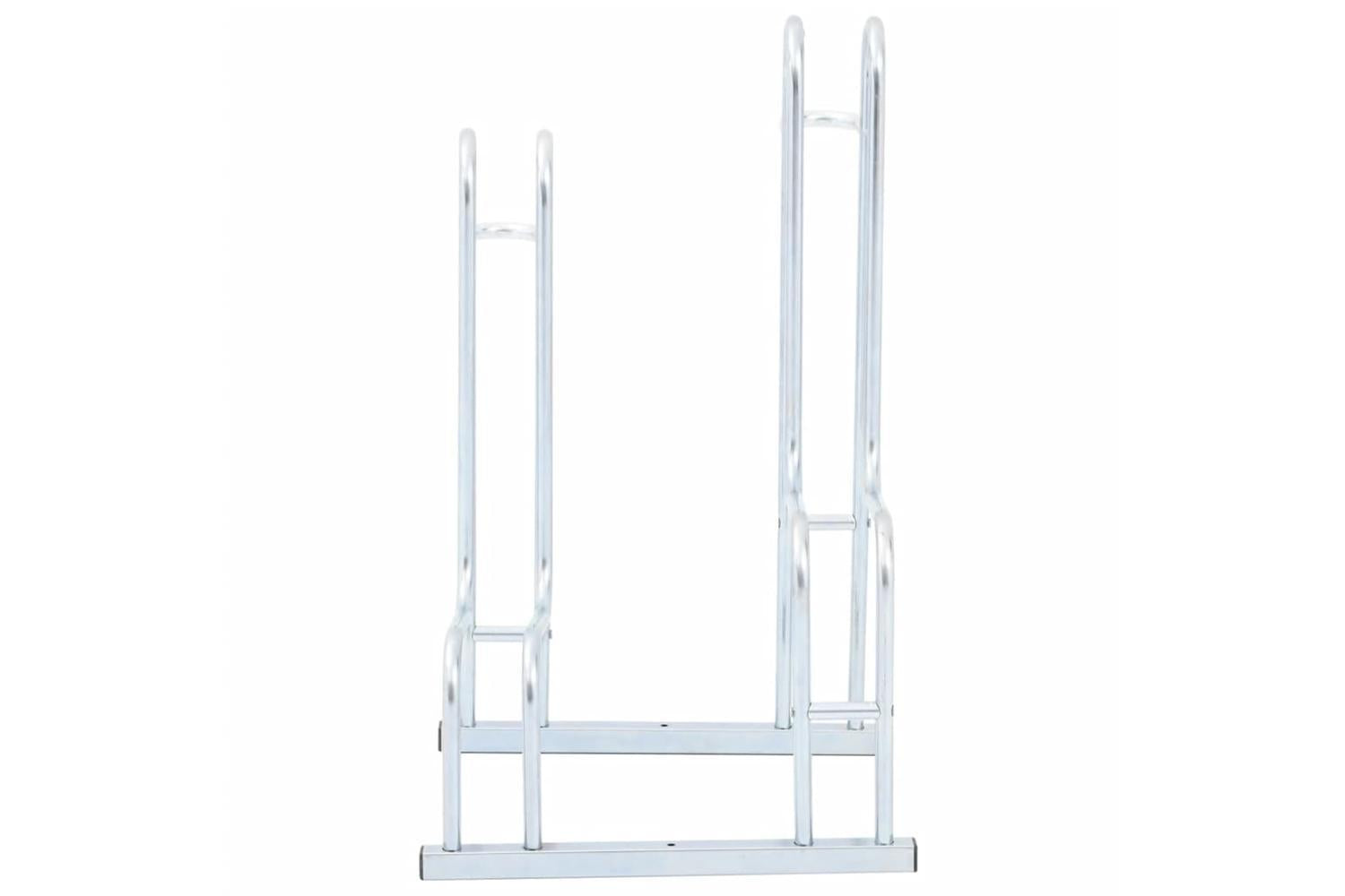 Vidaxl Bicycle Stand For 2 Bikes Floor Freestanding Galvanised Steel-3