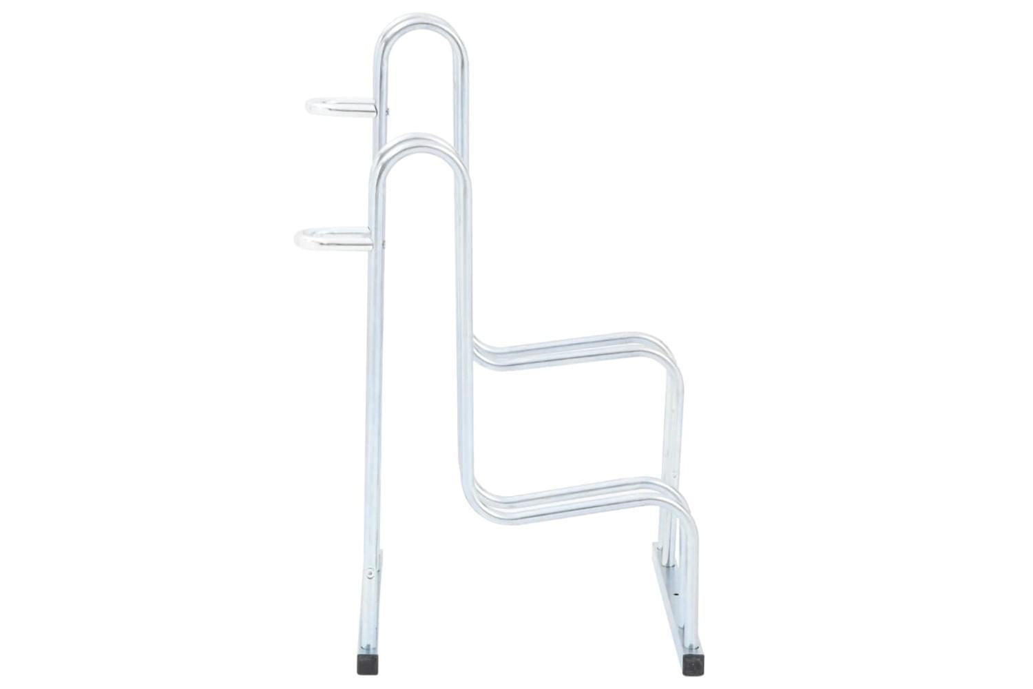 Vidaxl Bicycle Stand For 2 Bikes Floor Freestanding Galvanised Steel-4