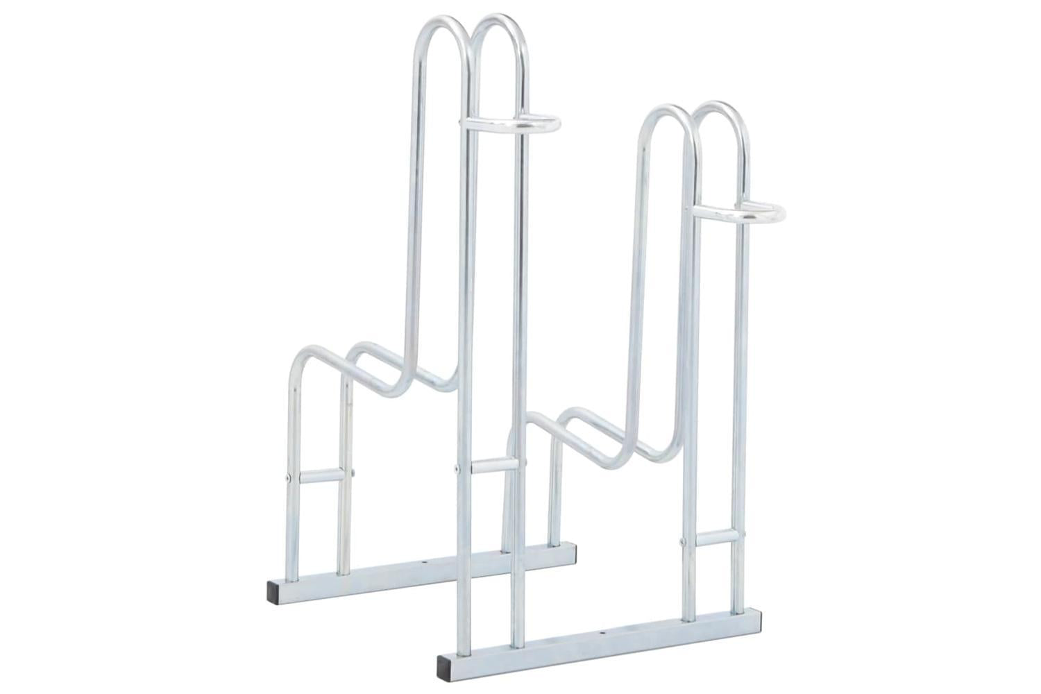Vidaxl Bicycle Stand For 2 Bikes Floor Freestanding Galvanised Steel-5