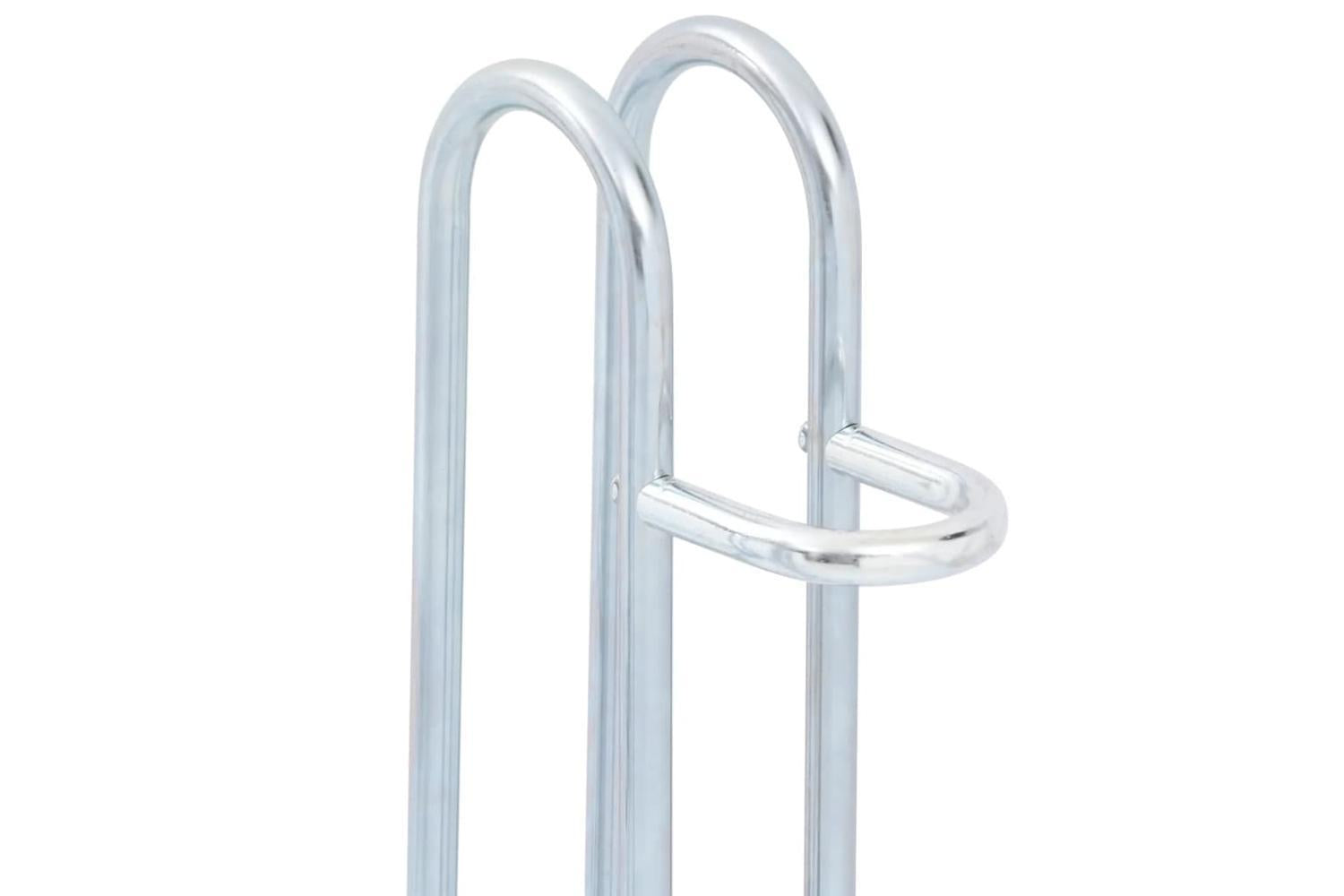 Vidaxl Bicycle Stand For 2 Bikes Floor Freestanding Galvanised Steel-7