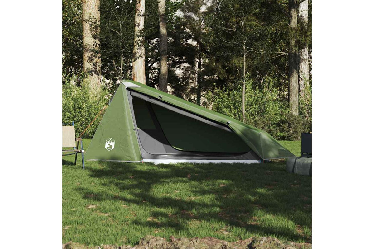 Vidaxl Camping Tent Tunnel 1-person Green Waterproof-3