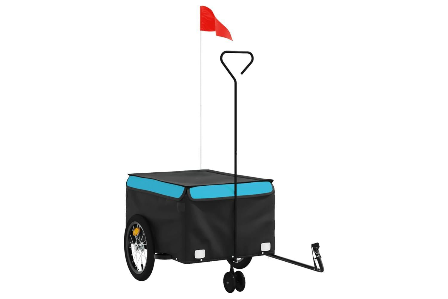 Vidaxl Bike Trailer Black And Blue 45 Kg Iron-2