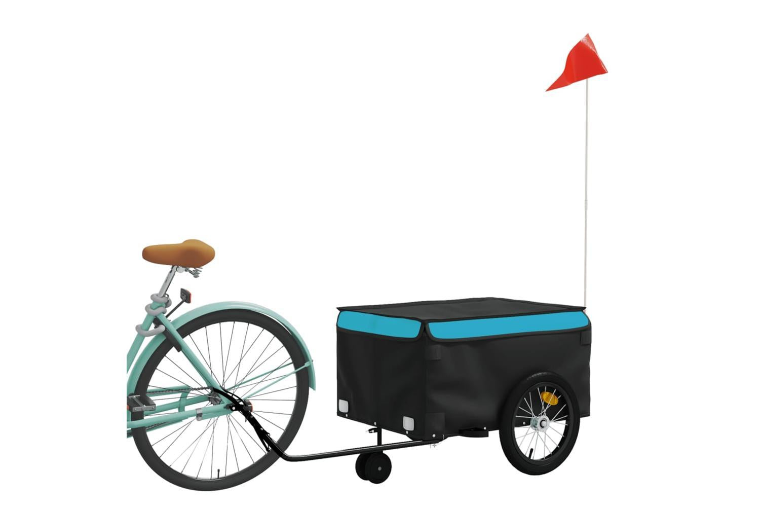 Vidaxl Bike Trailer Black And Blue 45 Kg Iron-3