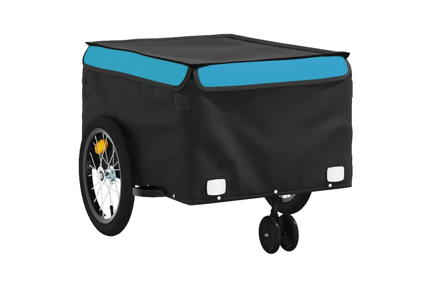 Vidaxl Bike Trailer Black And Blue 45 Kg Iron-4