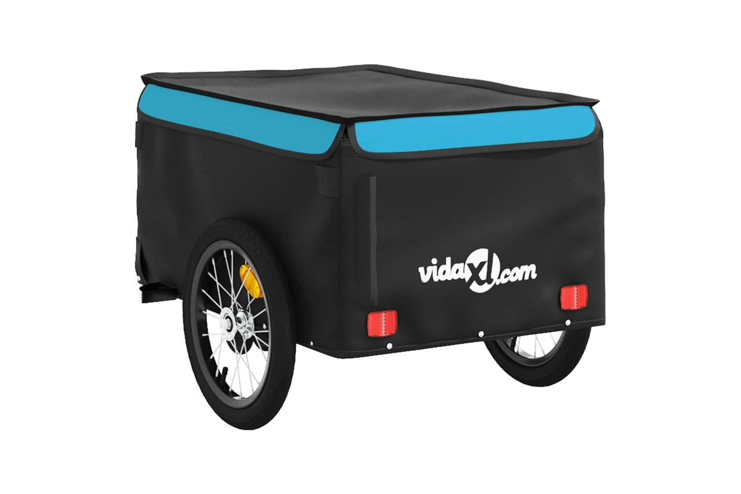 Vidaxl Bike Trailer Black And Blue 45 Kg Iron-7