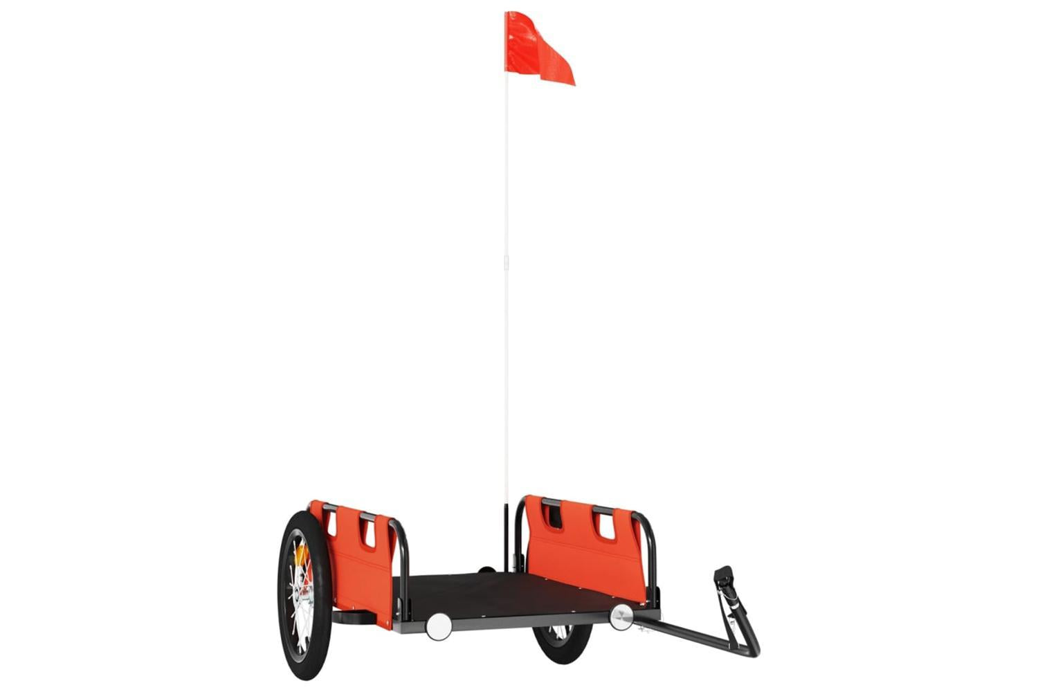 Vidaxl Bike Trailer Orange Oxford Fabric And Iron