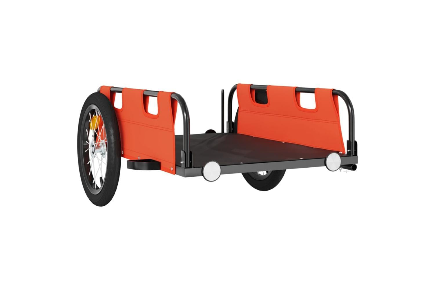 Vidaxl Bike Trailer Orange Oxford Fabric And Iron-4