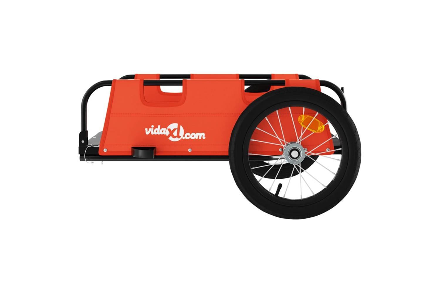 Vidaxl Bike Trailer Orange Oxford Fabric And Iron-6