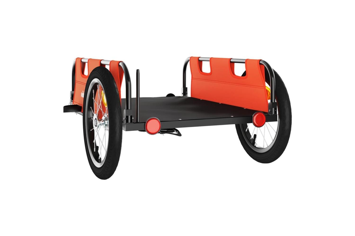 Vidaxl Bike Trailer Orange Oxford Fabric And Iron-7