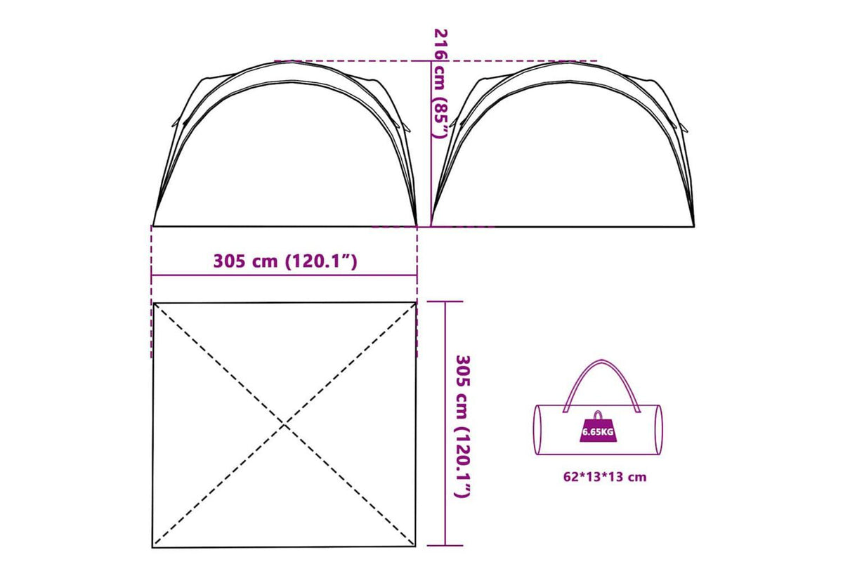 Vidaxl Party Tent Blue Waterproof-10