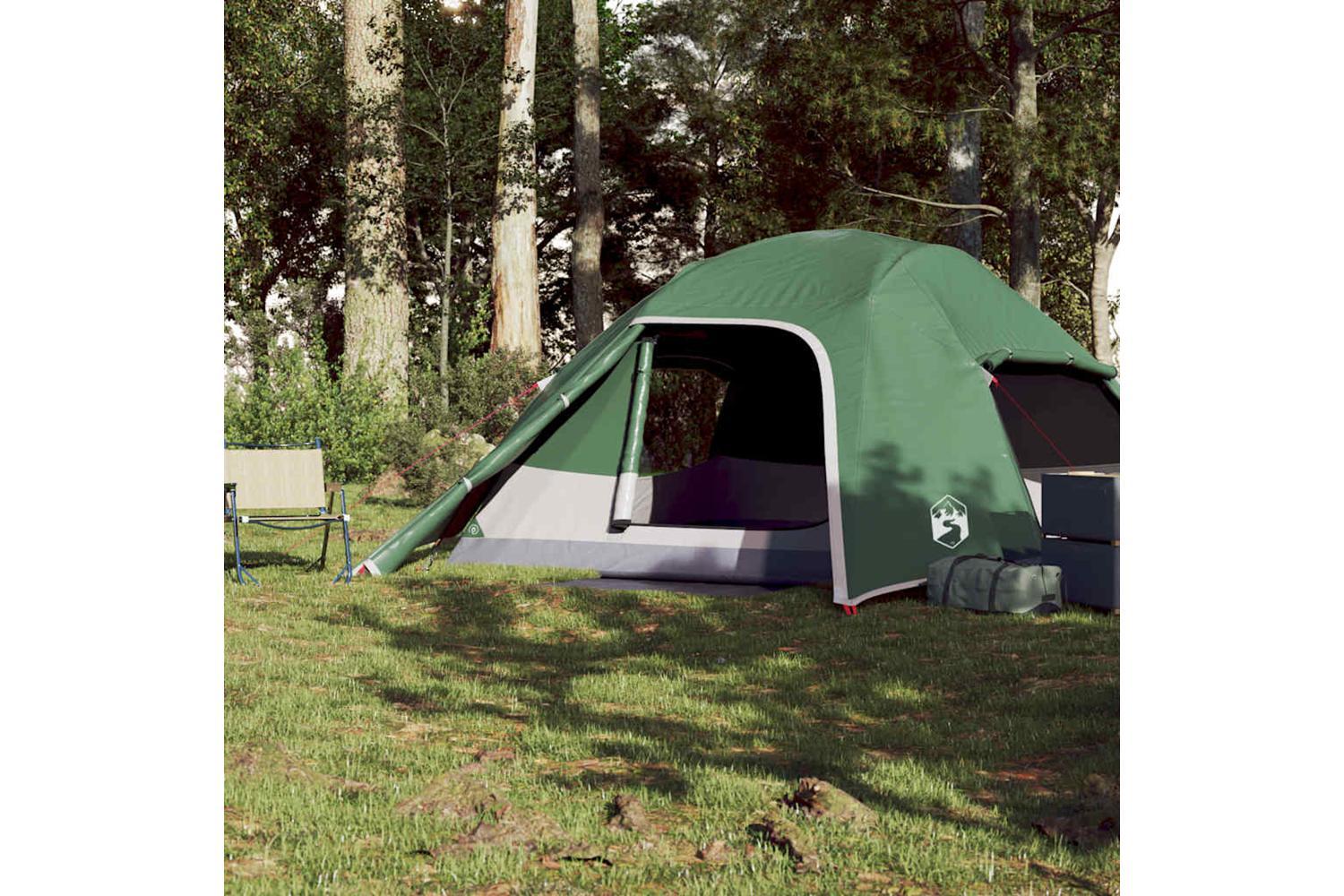 Vidaxl Camping Tent Dome 4-person Green Waterproof-4