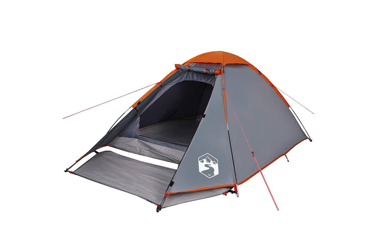 Vidaxl Camping Tent Dome 4-person Grey And Orange Waterproof-4