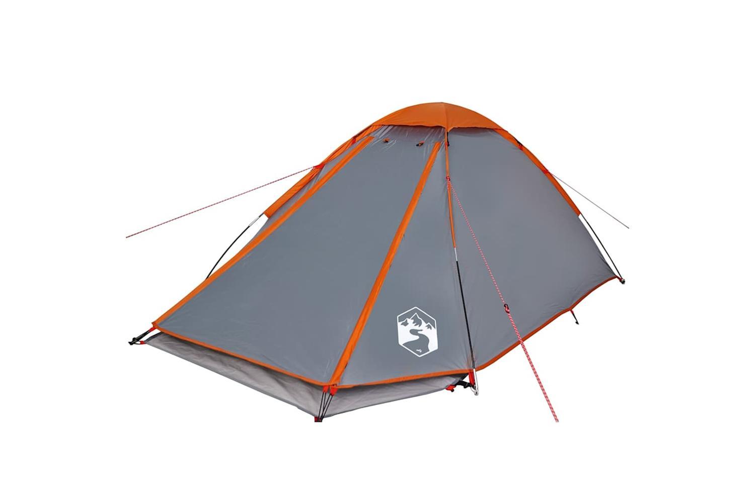 Vidaxl Camping Tent Dome 4-person Grey And Orange Waterproof-5