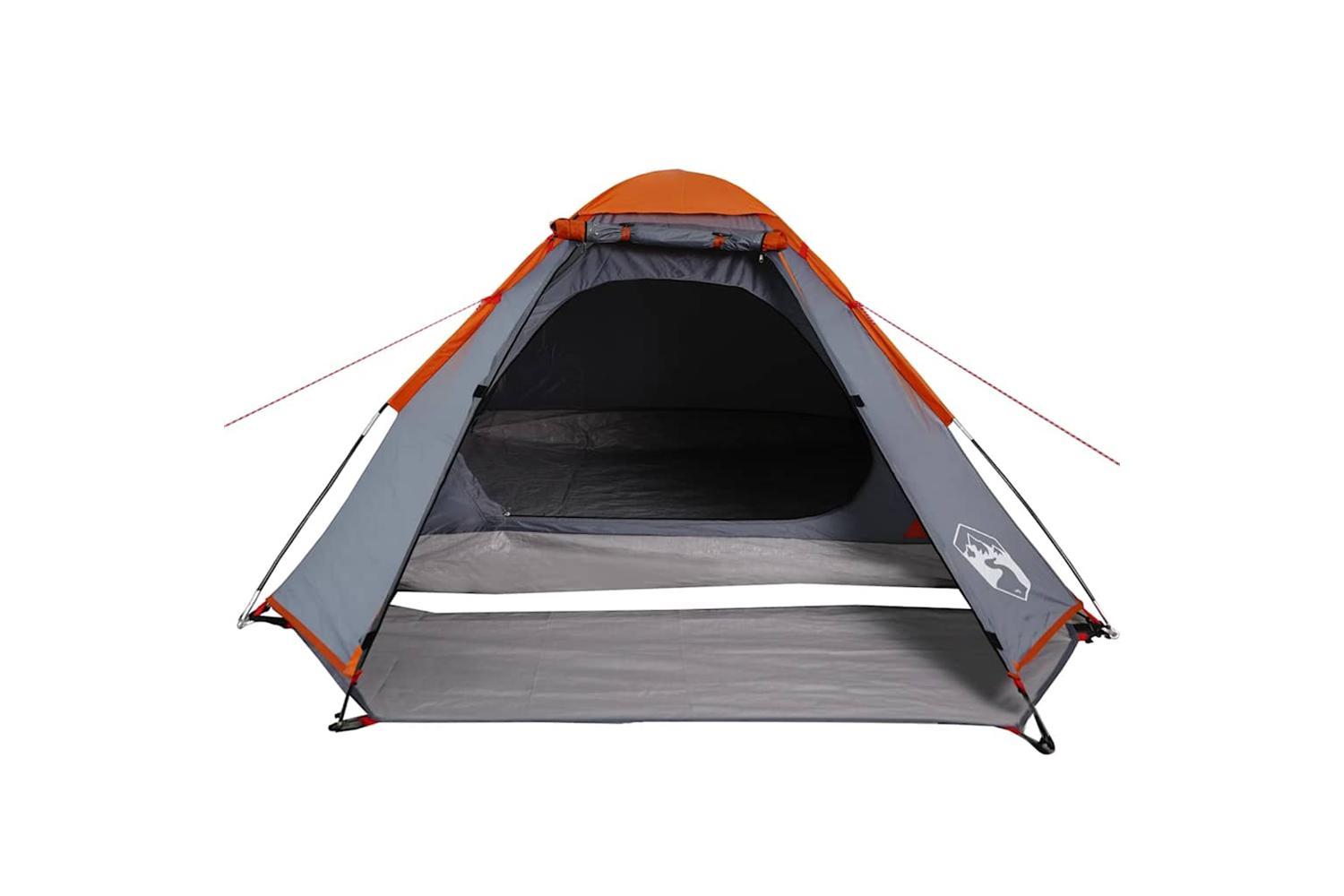 Vidaxl Camping Tent Dome 4-person Grey And Orange Waterproof-6
