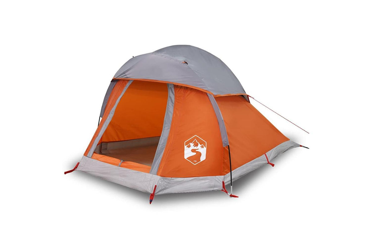 Vidaxl Camping Tent Dome 1-person Grey And Orange Waterproof