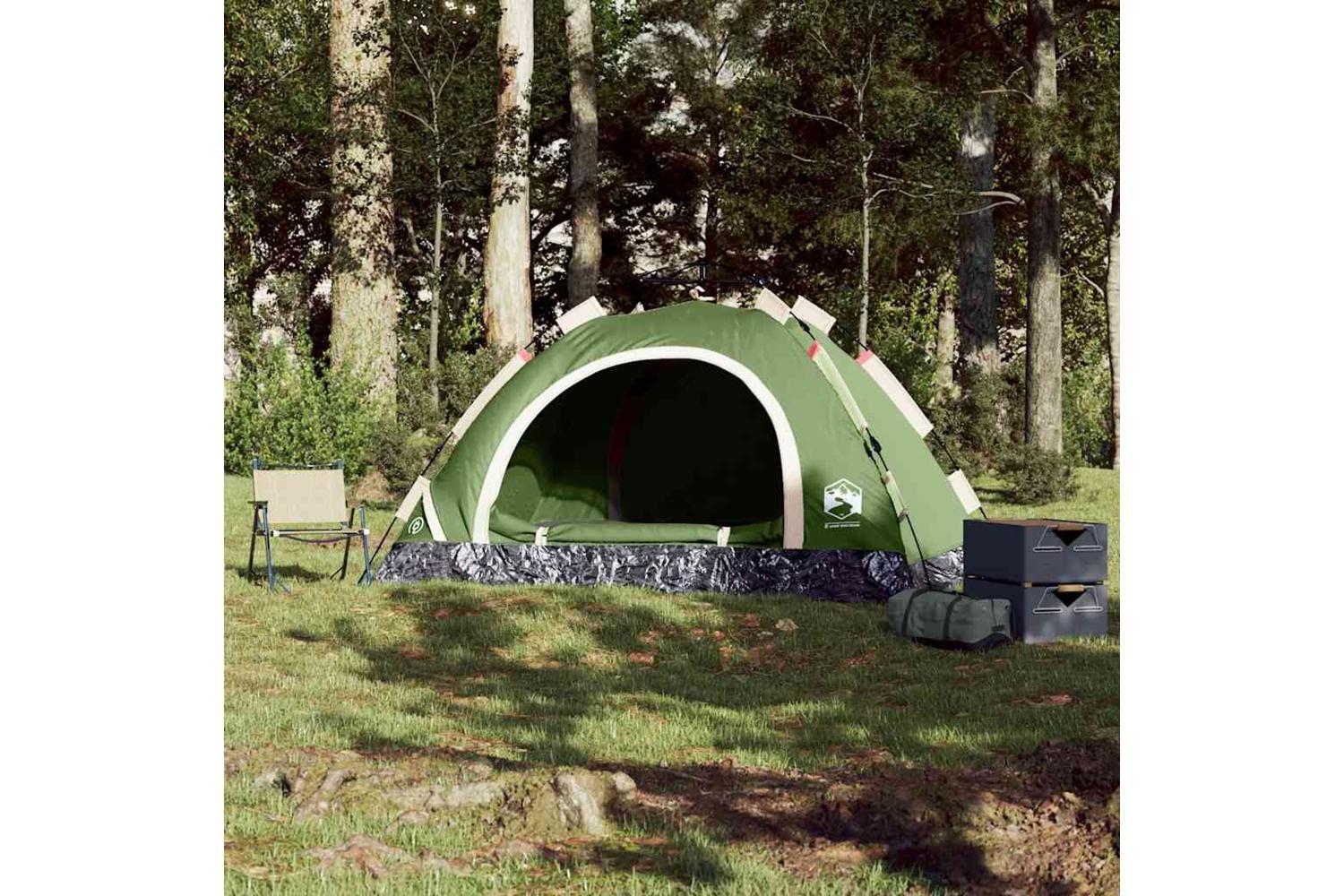 Vidaxl Camping Tent 3-person Green Quick Release-3