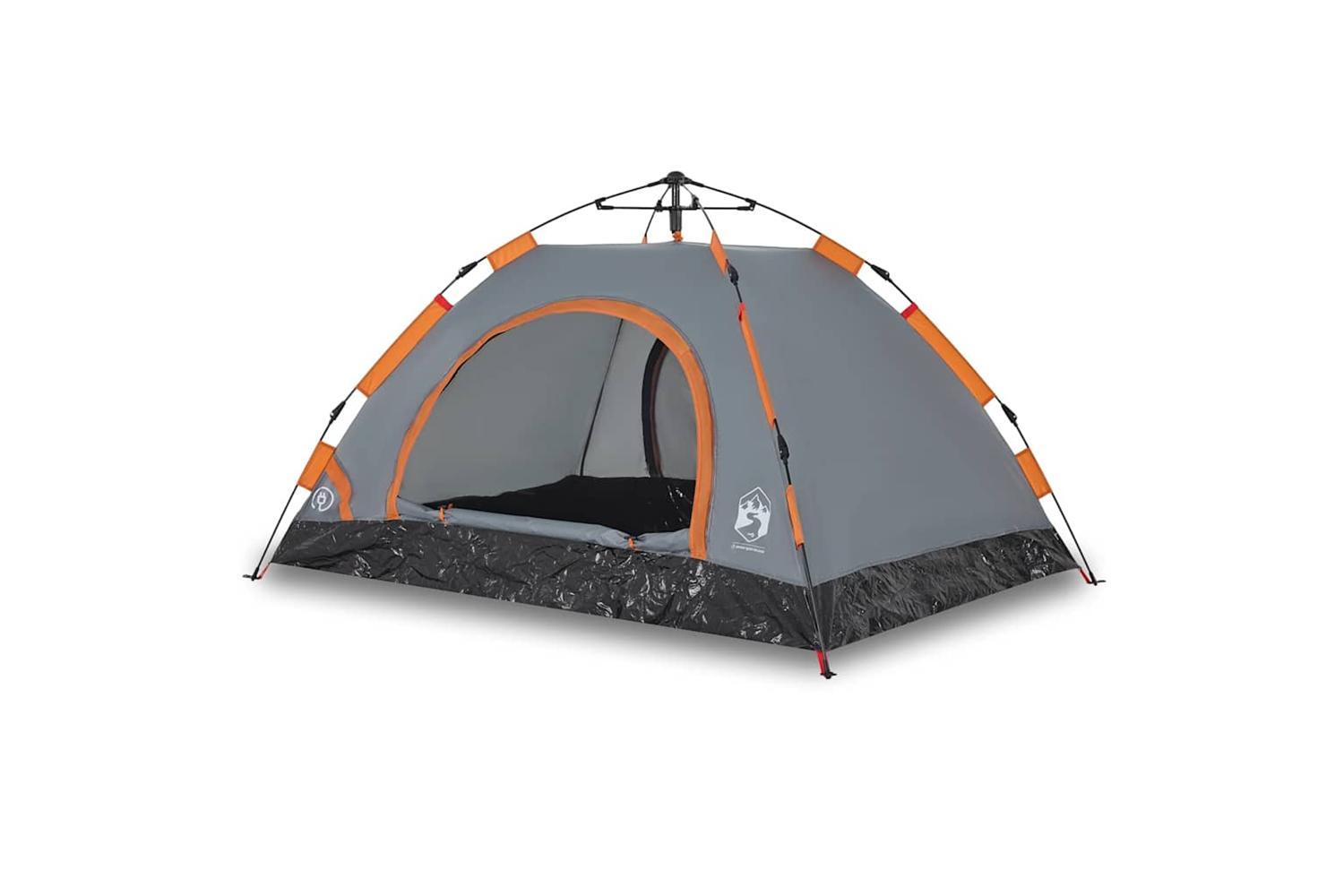 Vidaxl Camping Tent 3-person Grey And Orange Quick Release-2