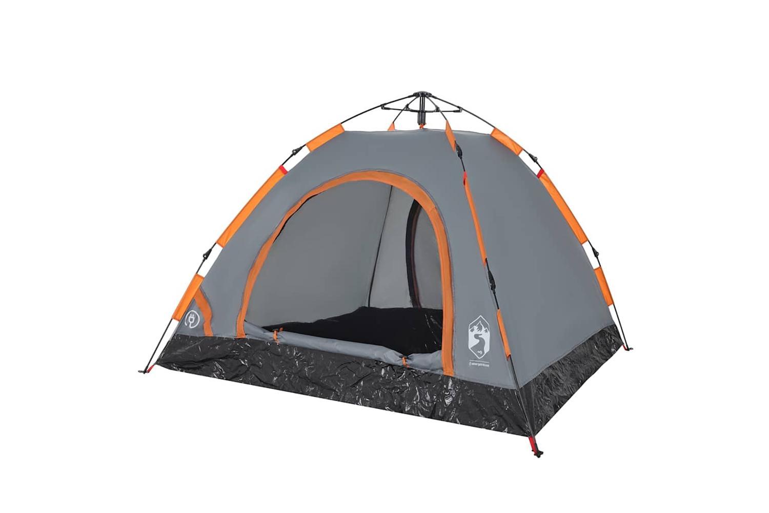 Vidaxl Camping Tent 3-person Grey And Orange Quick Release-4