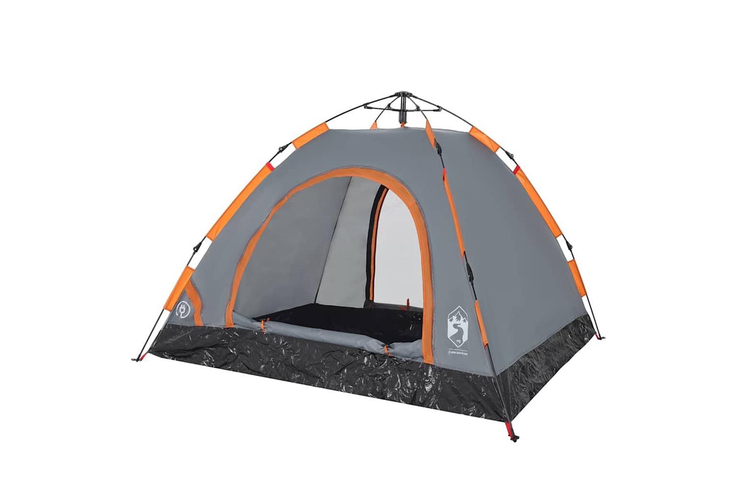 Vidaxl Camping Tent 3-person Grey And Orange Quick Release-5