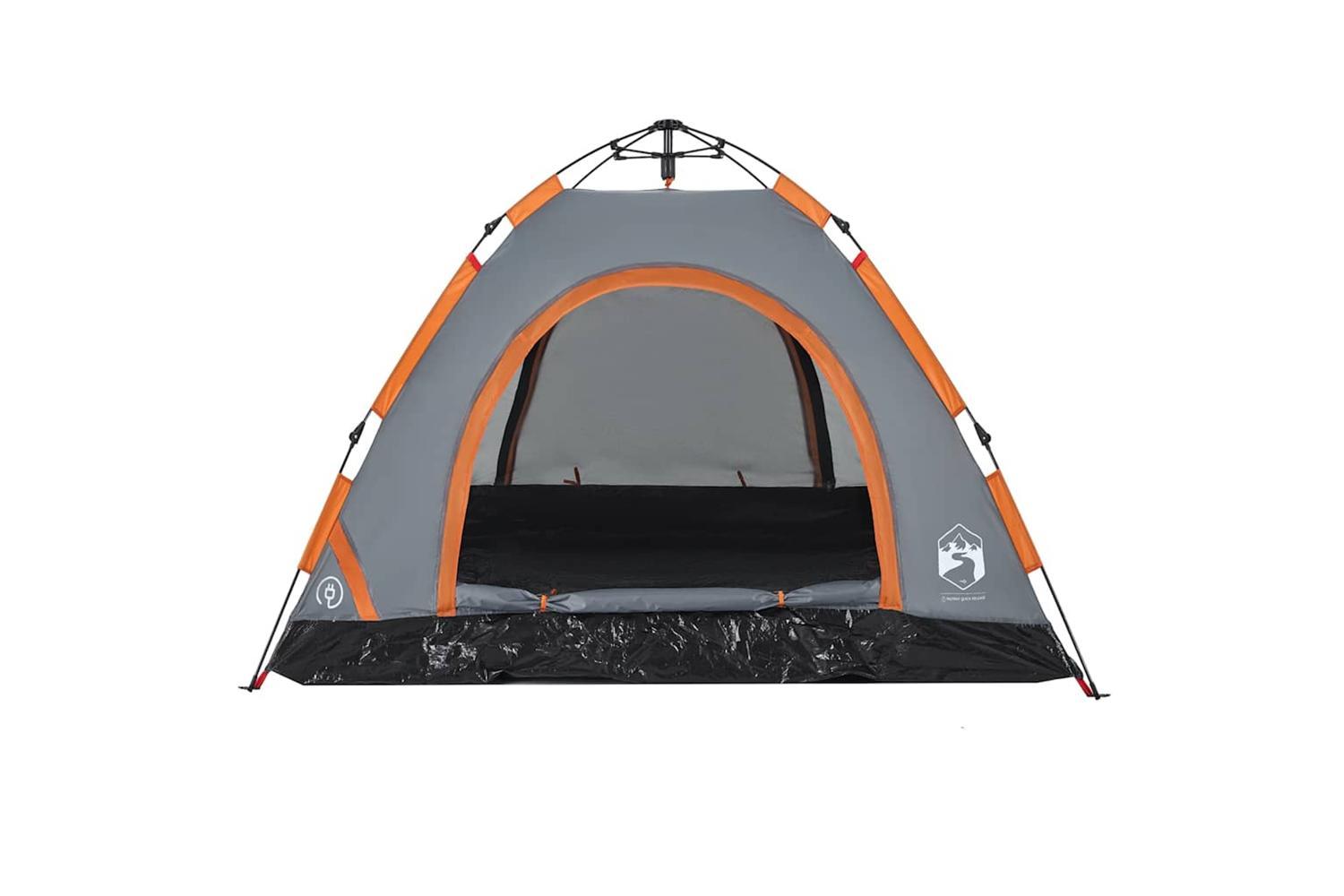 Vidaxl Camping Tent 3-person Grey And Orange Quick Release-6
