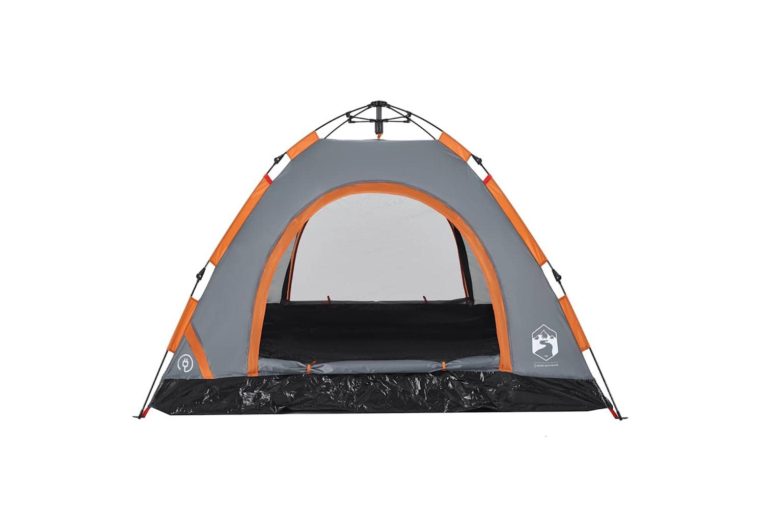 Vidaxl Camping Tent 3-person Grey And Orange Quick Release-8
