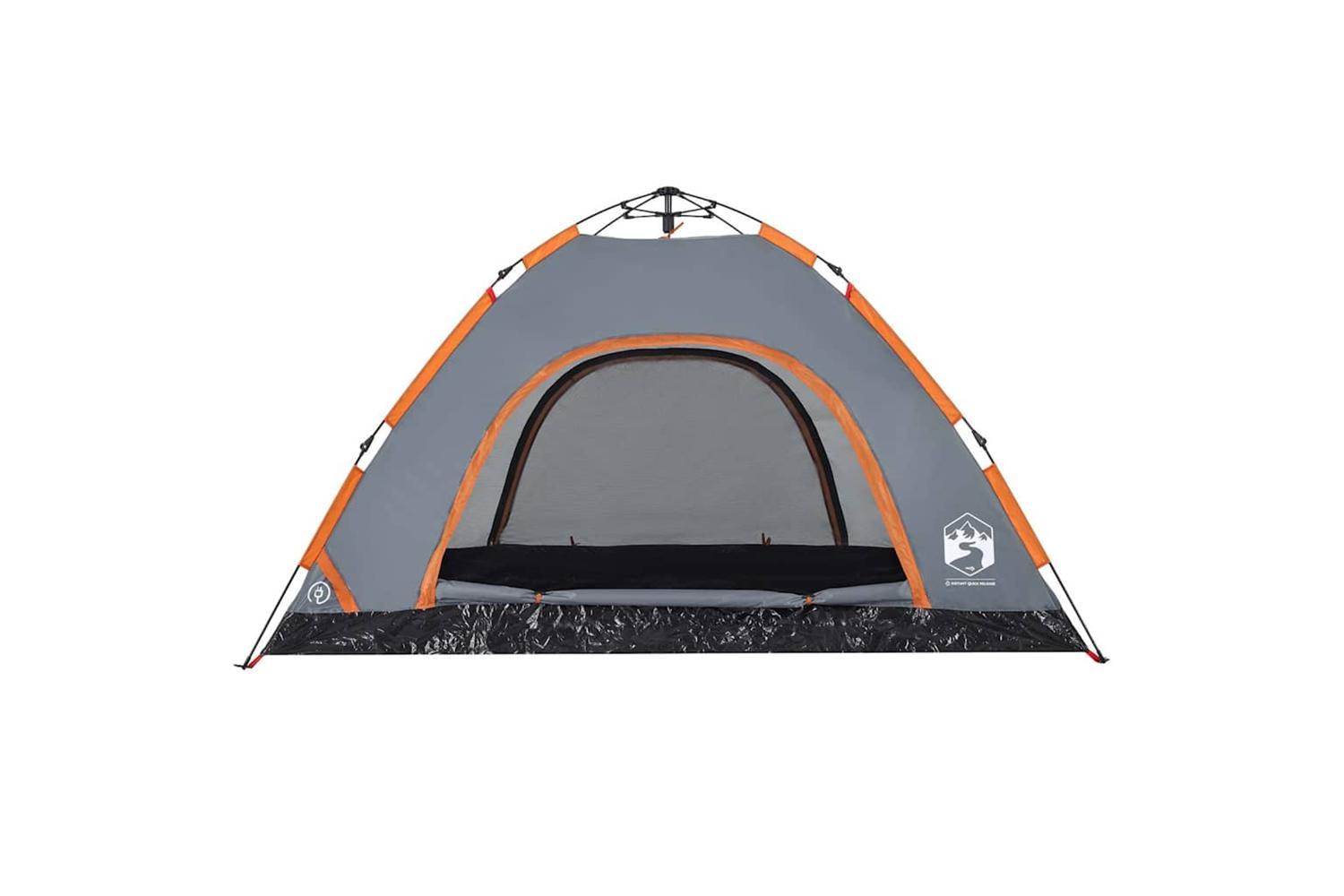Vidaxl Camping Tent 4-person Grey And Orange Quick Release-6
