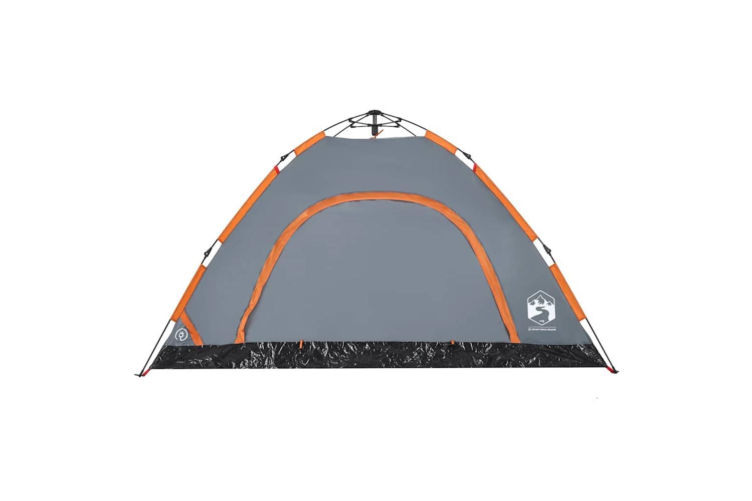 Vidaxl Camping Tent 4-person Grey And Orange Quick Release-7