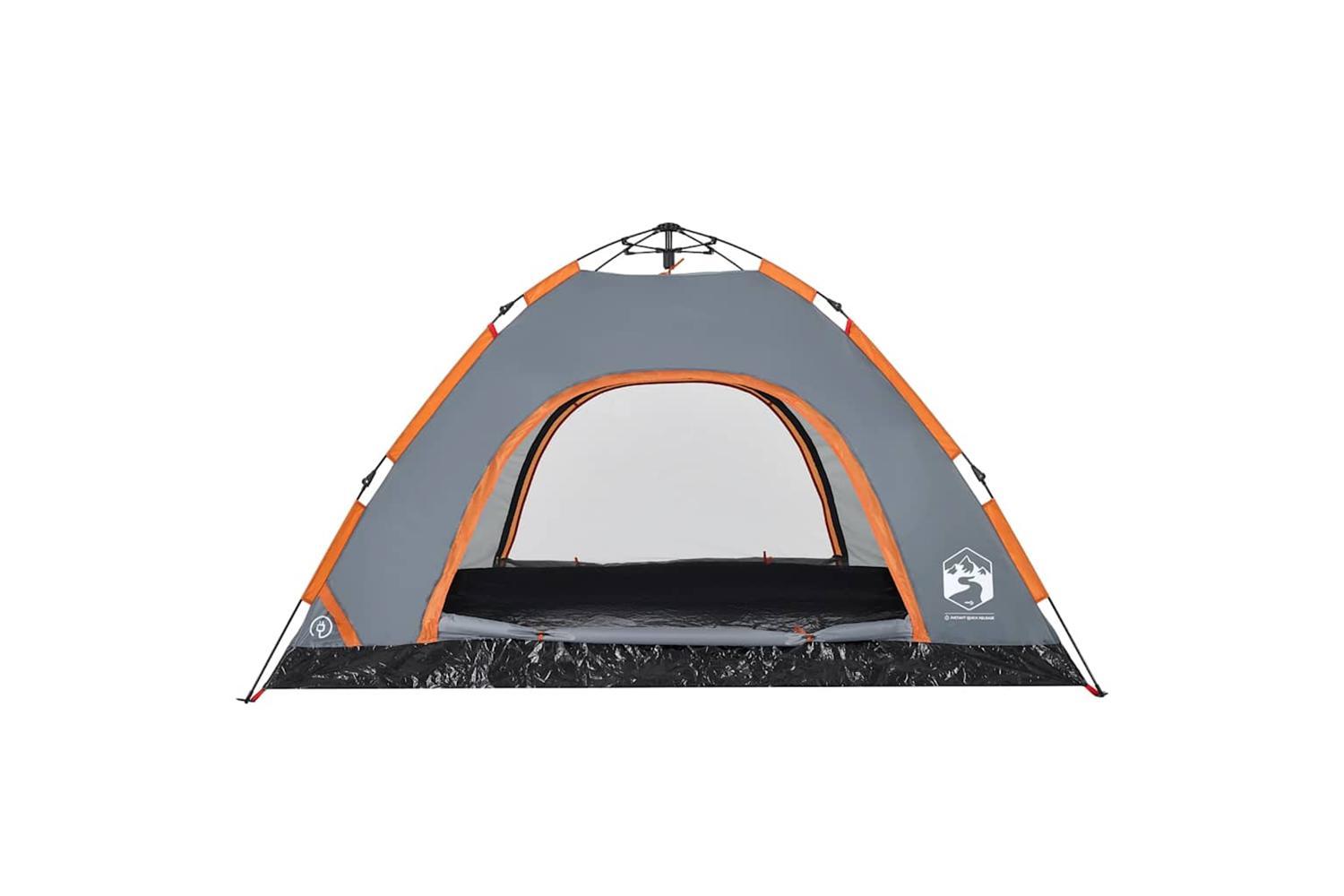 Vidaxl Camping Tent 4-person Grey And Orange Quick Release-8