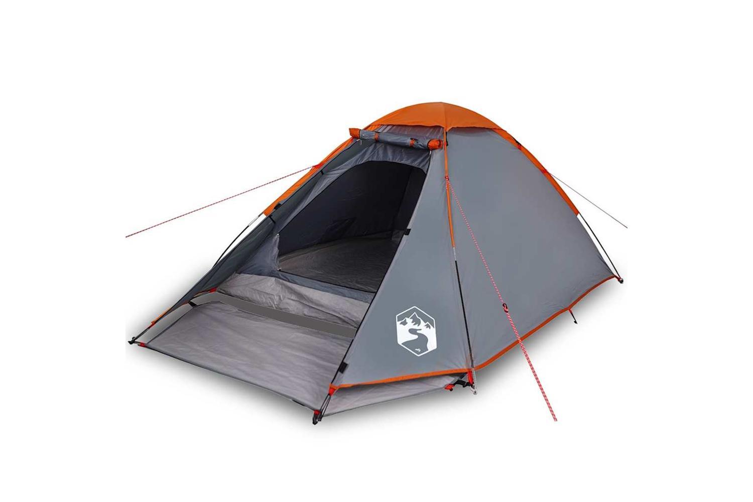 Vidaxl Camping Tent Dome 2-person Grey And Orange Waterproof-2
