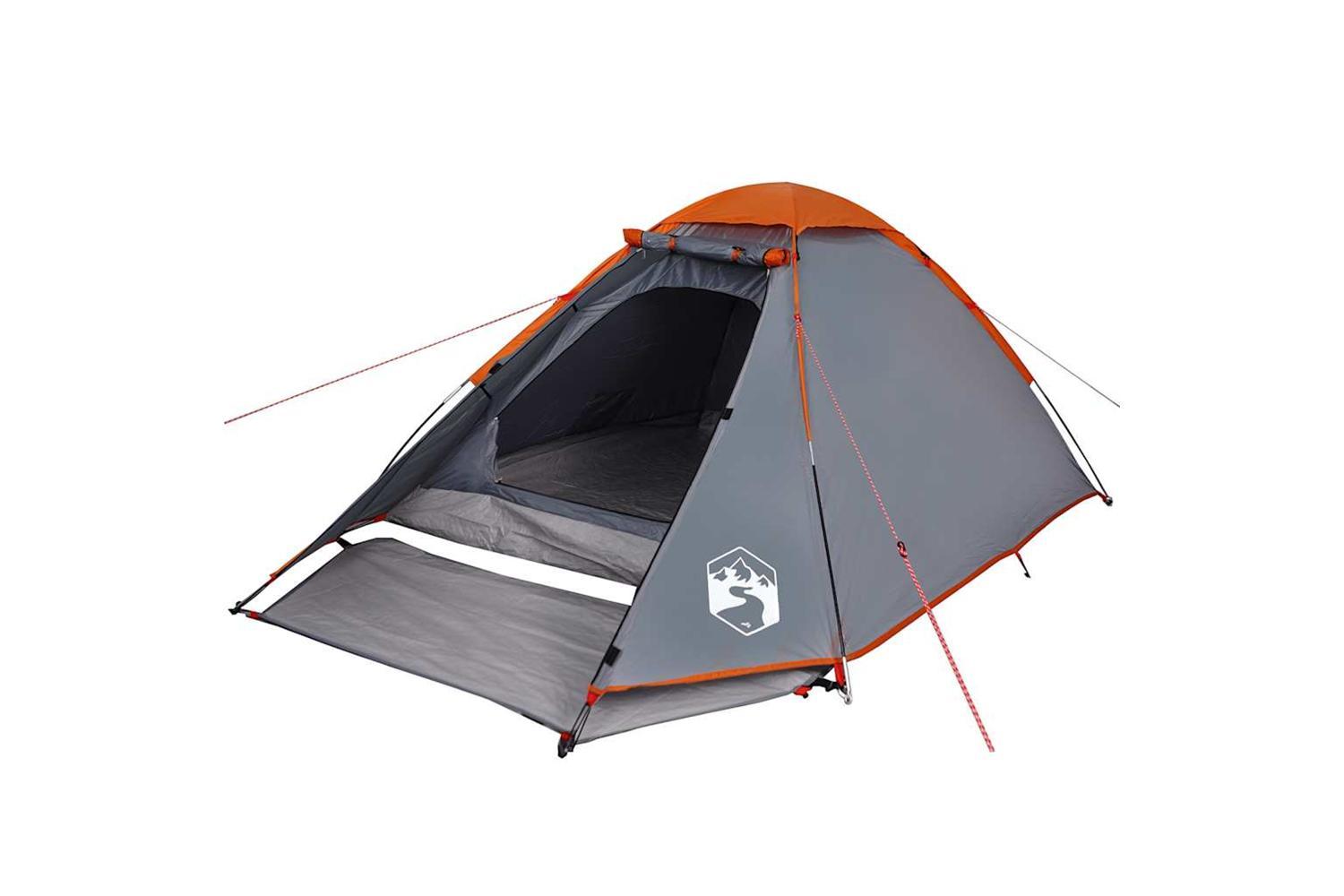 Vidaxl Camping Tent Dome 2-person Grey And Orange Waterproof-3