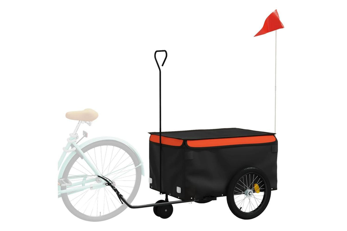 Vidaxl Bike Trailer Black And Orange 30 Kg Iron-3