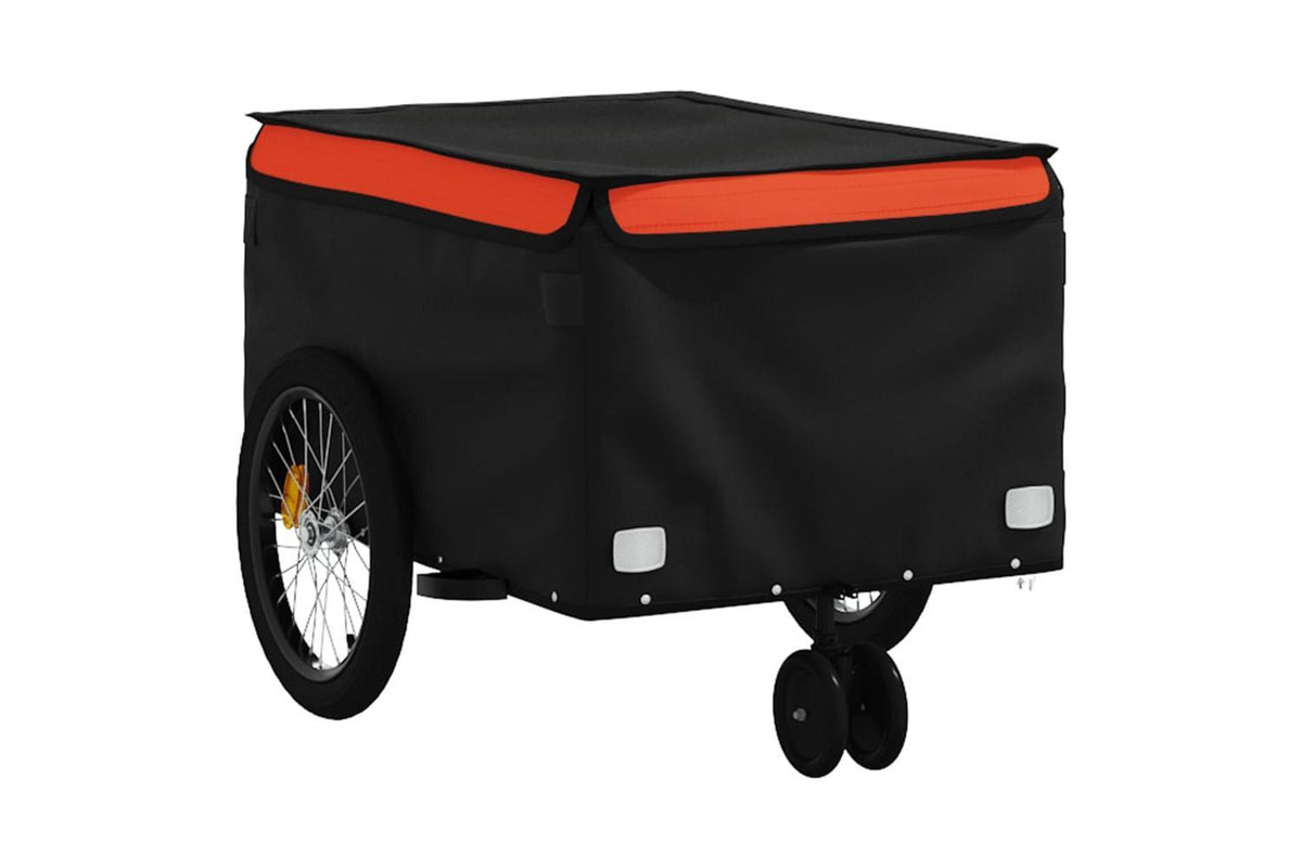 Vidaxl Bike Trailer Black And Orange 30 Kg Iron-4