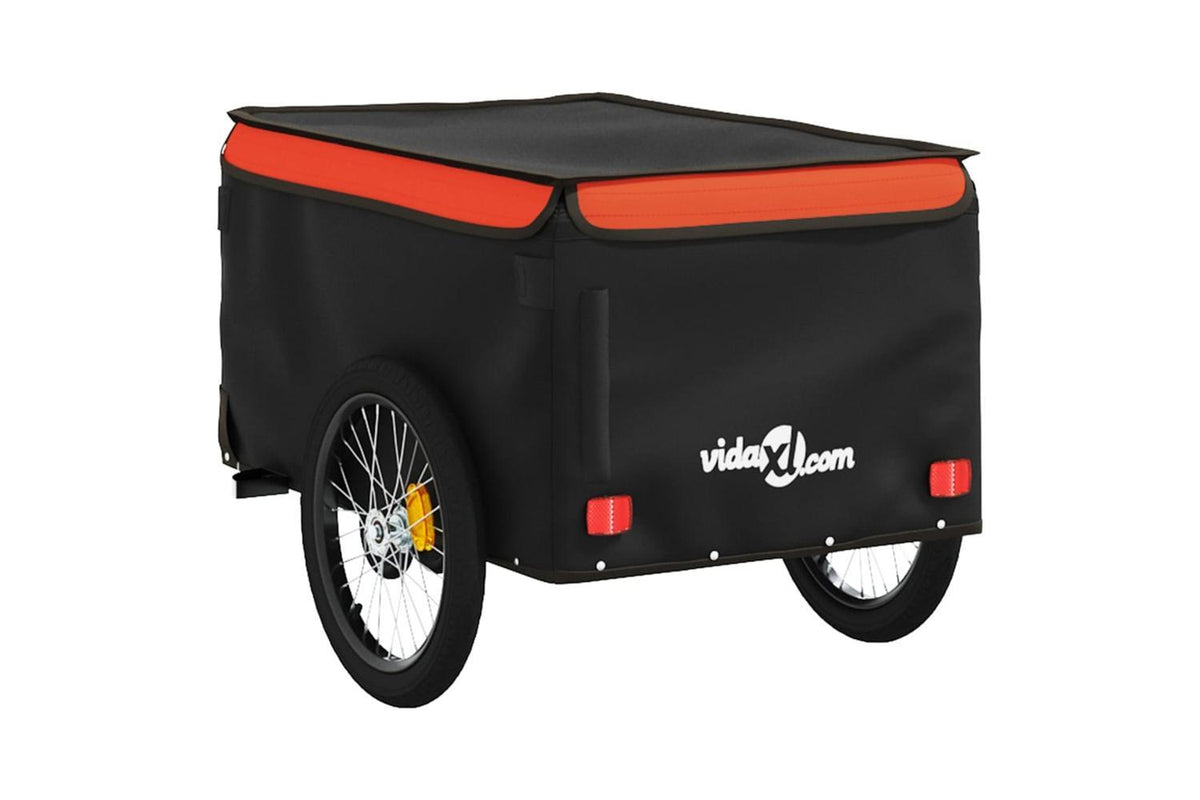 Vidaxl Bike Trailer Black And Orange 30 Kg Iron-8