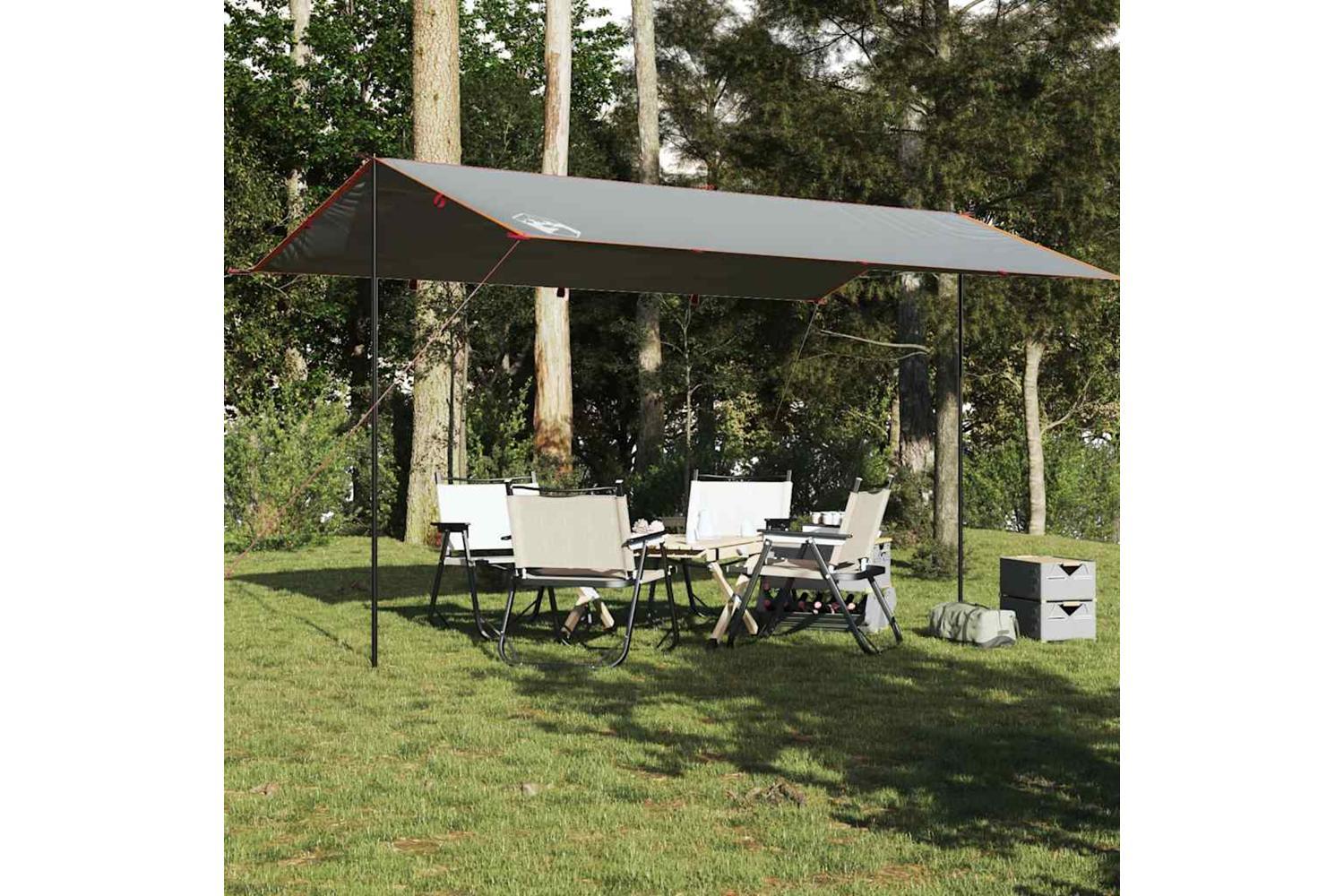 Vidaxl Camping Tarp Grey And Orange 500x294 Cm Waterproof-3