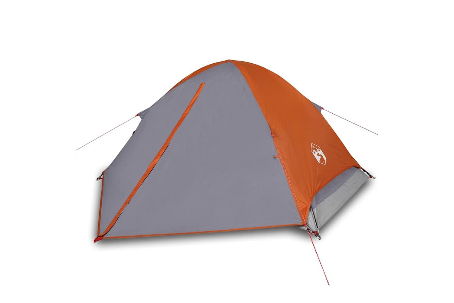 Vidaxl Camping Tent Dome 4-person Grey And Orange Waterproof-4