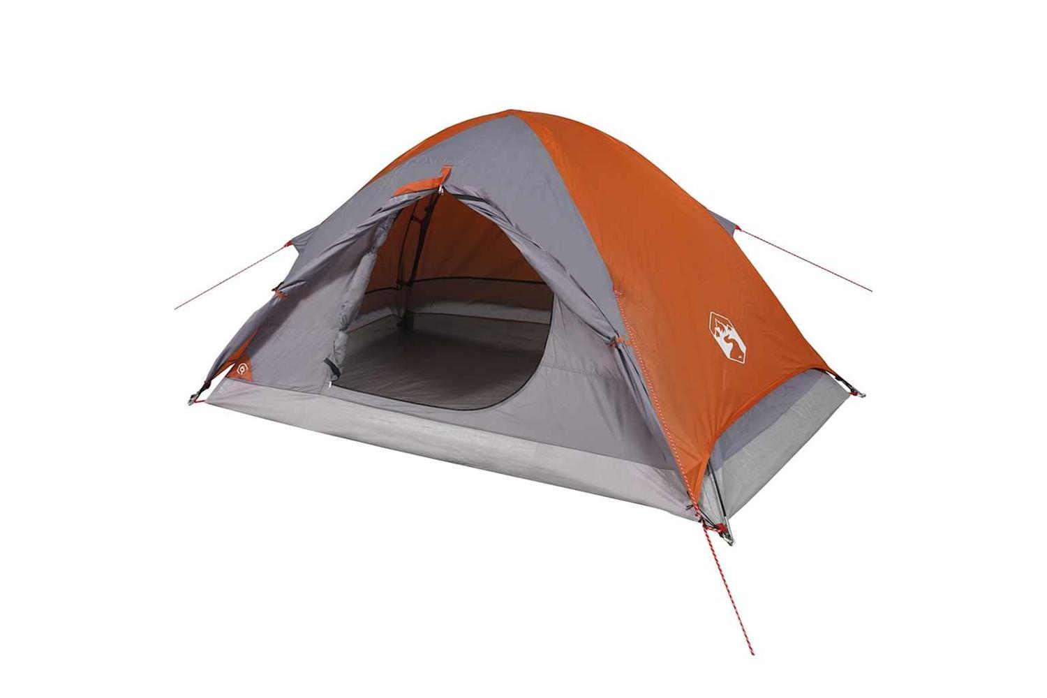 Vidaxl Camping Tent Dome 4-person Grey And Orange Waterproof-5
