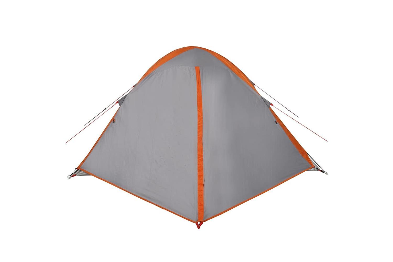 Vidaxl Camping Tent Dome 4-person Grey And Orange Waterproof-6