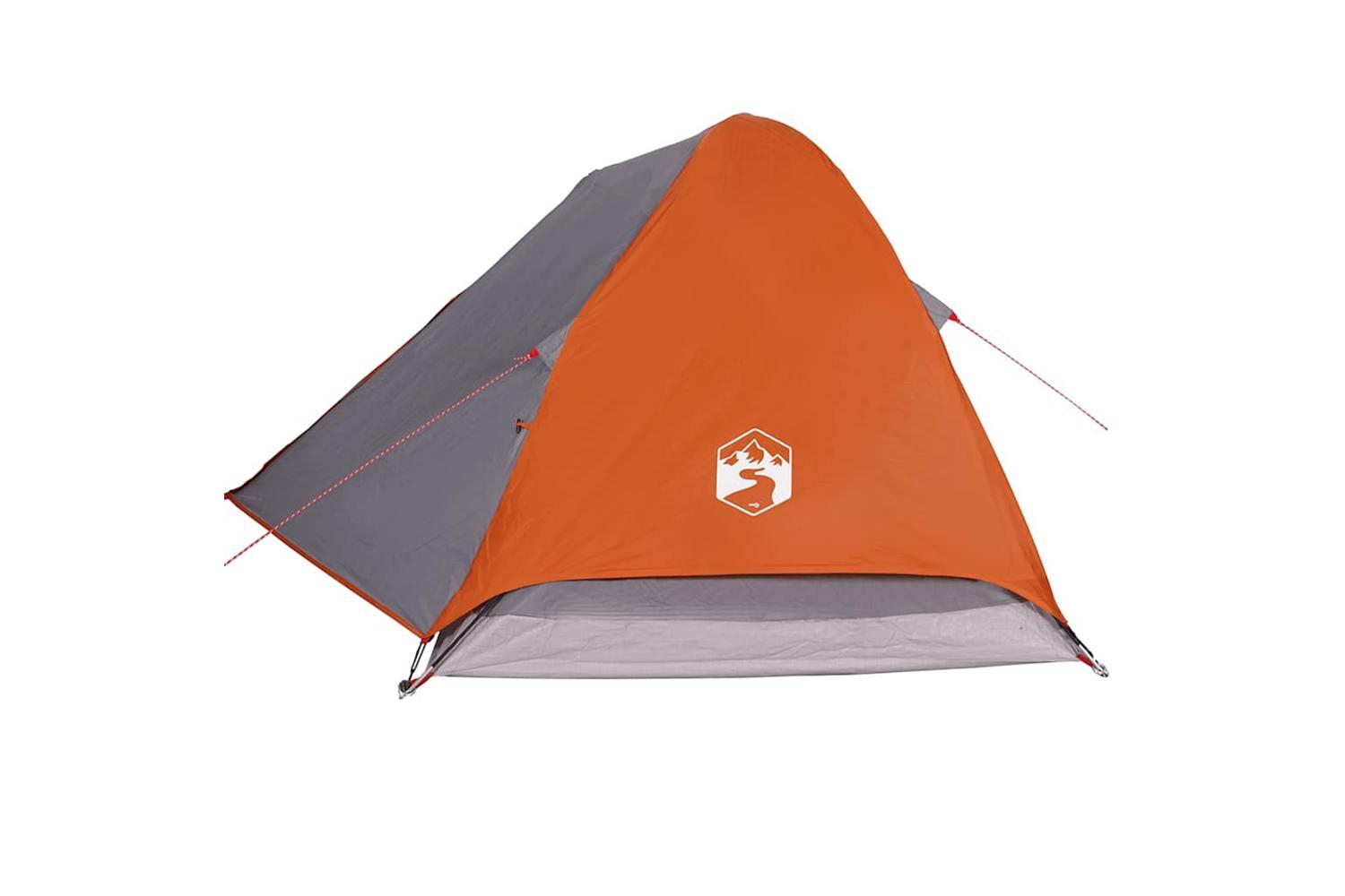 Vidaxl Camping Tent Dome 4-person Grey And Orange Waterproof-8