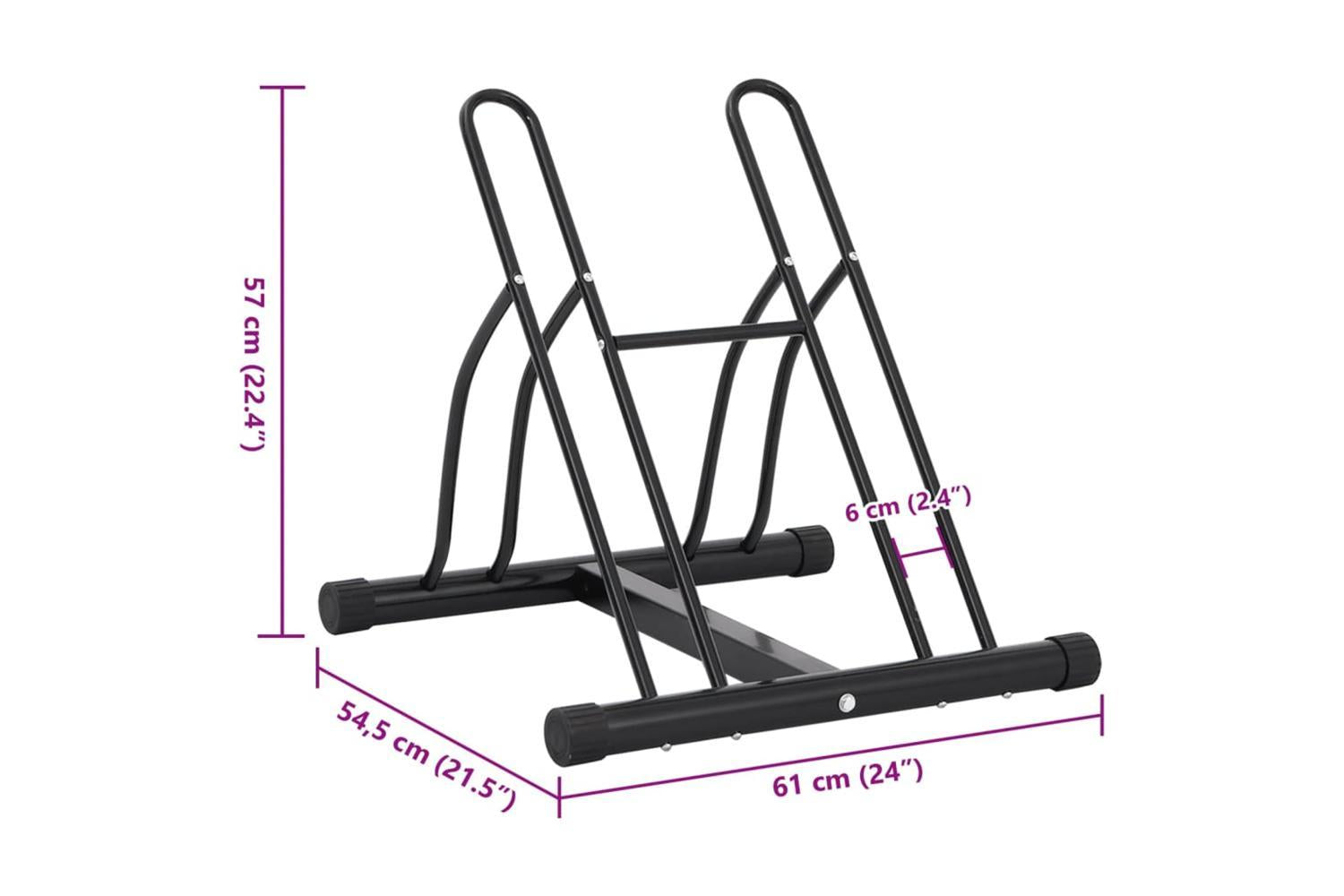 Vidaxl Bicycle Stand For 2 Bikes Floor Freestanding Steel-8