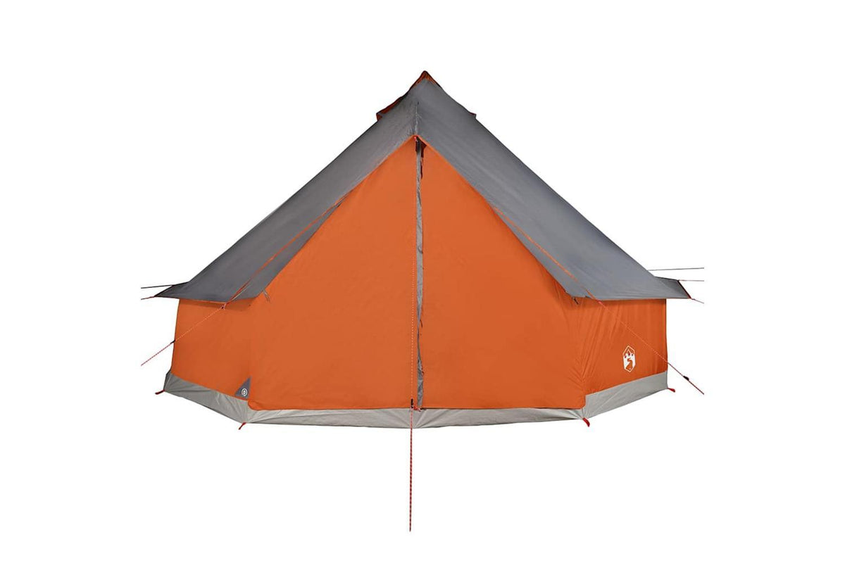Vidaxl Family Tent Tipi 12-person Grey And Orange Waterproof-5