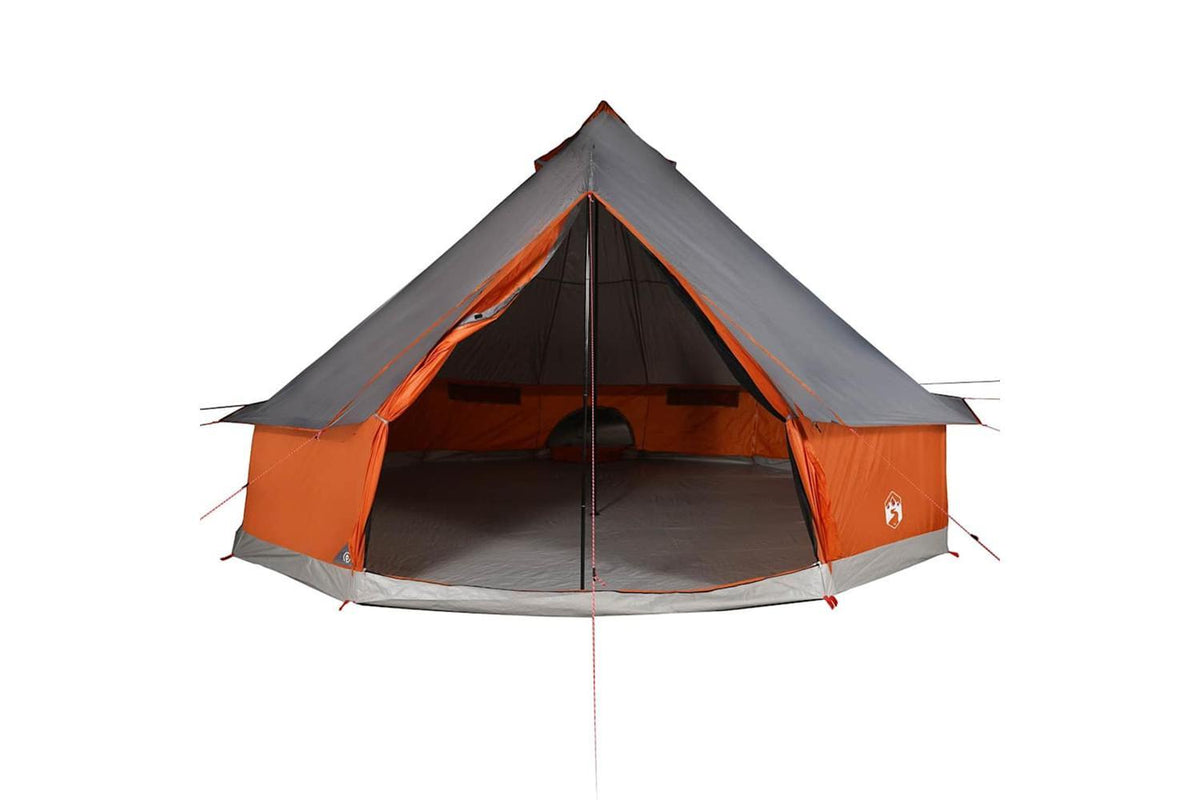 Vidaxl Family Tent Tipi 12-person Grey And Orange Waterproof-6